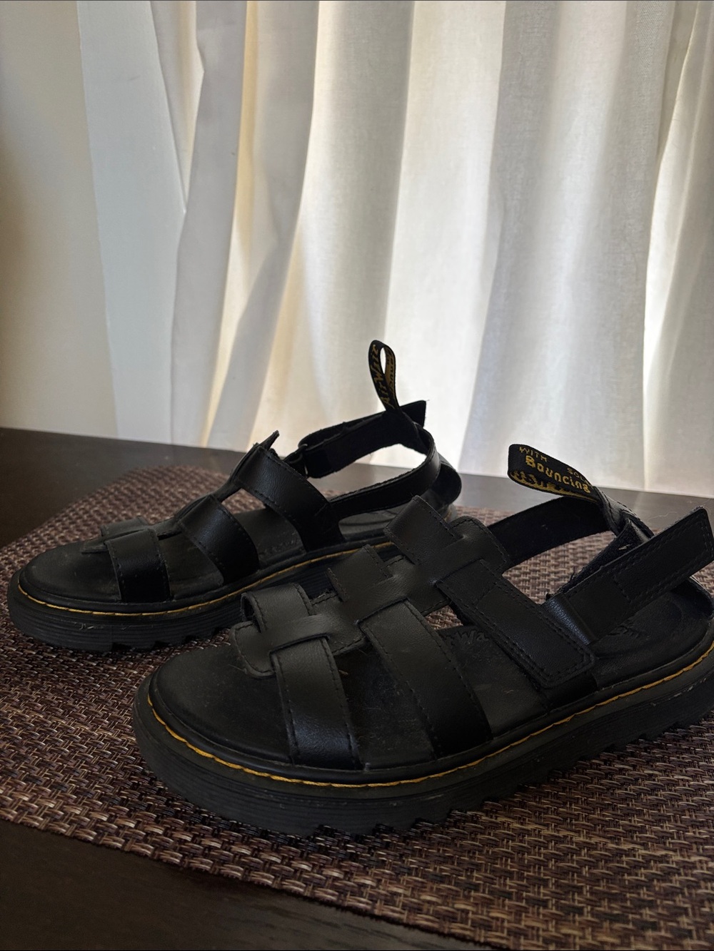 Dr. Martens Black Leather Fisherman Sandals